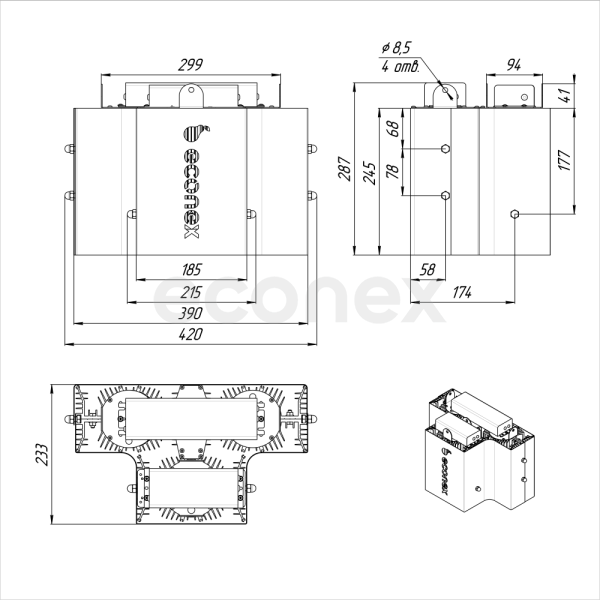 Светильник Econex PowerX 360 D90 5000K G2 AN