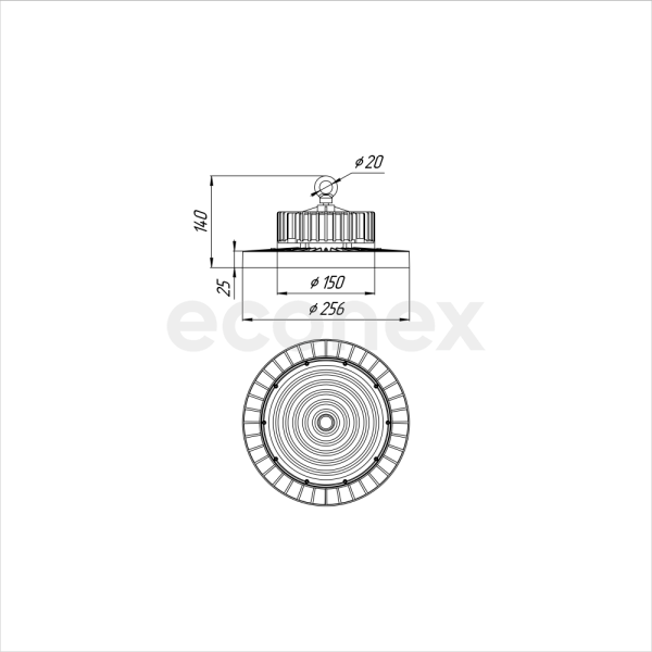 Светильник Econex Ray 140 D60 5000K