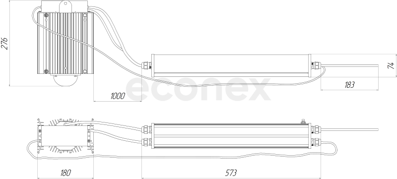 Светильник Econex Basic PowerX 120 D60 5000K G2 EM
