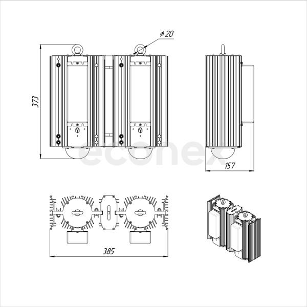Светильник Econex Hell 240 D90 70°C 5000K AN