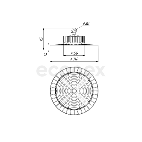 Светильник Econex Ray 200 D60 5000K