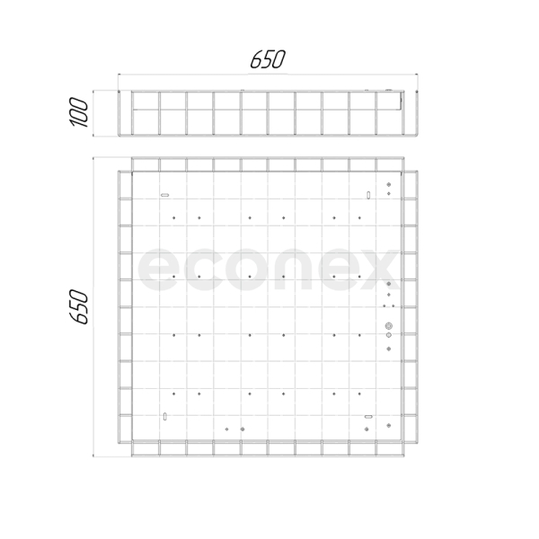 Светильник Econex Office ES 650x650 30 Opal 4000K CRI90 EM
