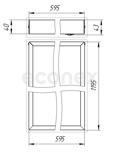 Светильник Econex Office 1195x595 70 Opal 5000K G2