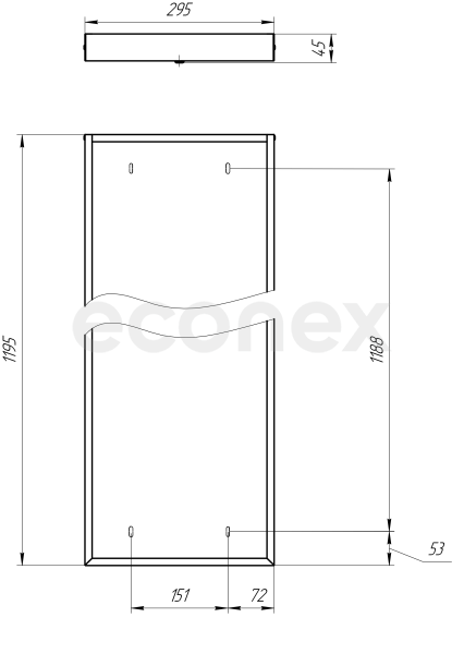 Светильник Econex Office 1195x295 40 Opal 5000K G2 AN