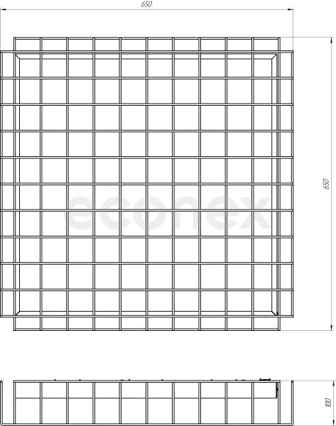Светильник Econex Office S 650x650 30 Prism 5000K G2