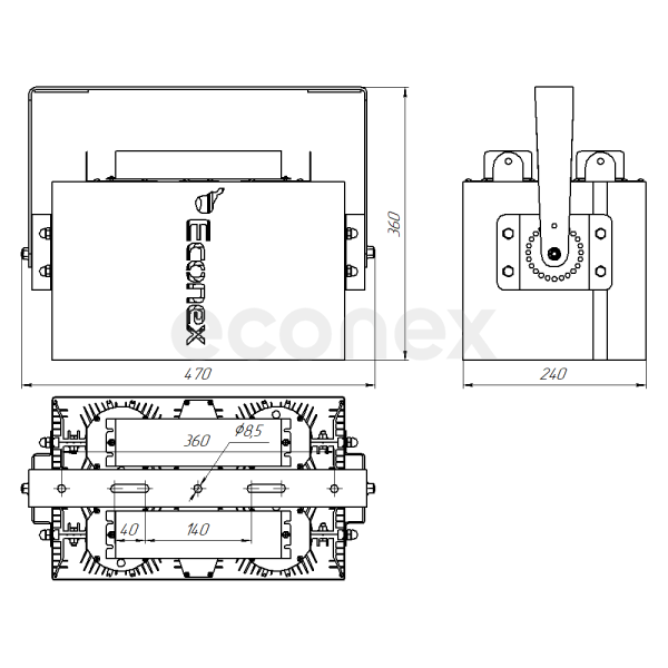 Светильник Econex SkyX 480 A 5000K G2 AN