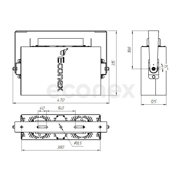 Светильник Econex SkyX 240 D90 5000K G2