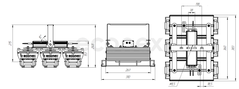 Светильник Econex Kvant 150 D90 4000K G3 ES