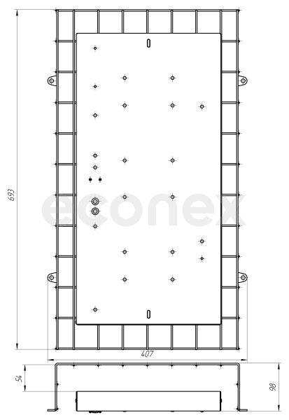 Светильник Econex Office ES 690х370 15 Opal 4000K CRI90