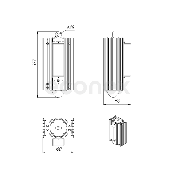 Светильник Econex Hell 120 D60 70°C 5000K AN