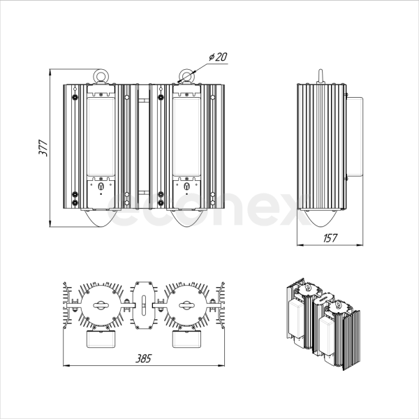 Светильник Econex Hell 240 D60 70°C 5000K AN