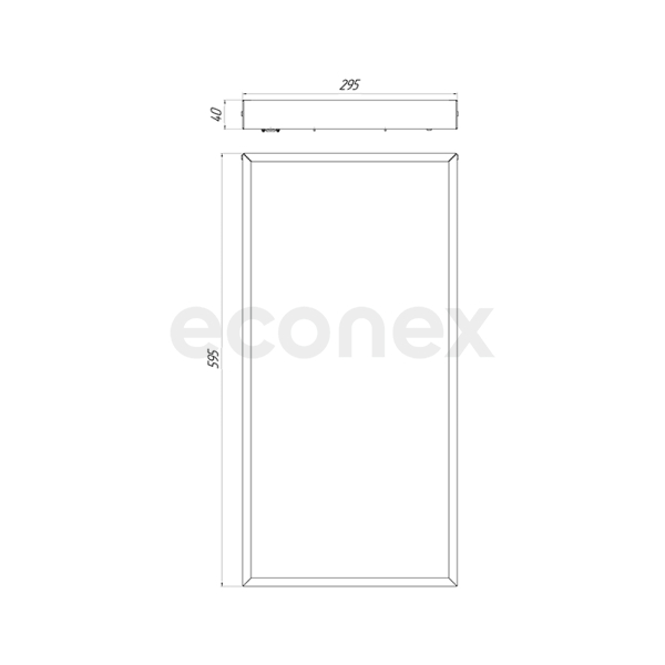 Светильник Econex Office E 595x295 15 Opal 4000K CRI90 EM