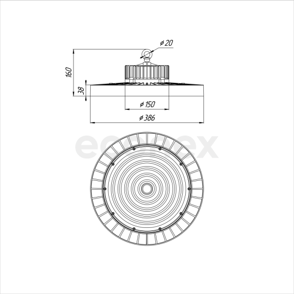 Светильник Econex Ray 220 D60 5000K