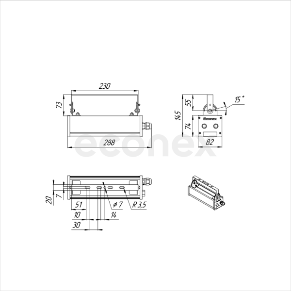 Светильник Econex Board 12 D120 IP65 5000K G2